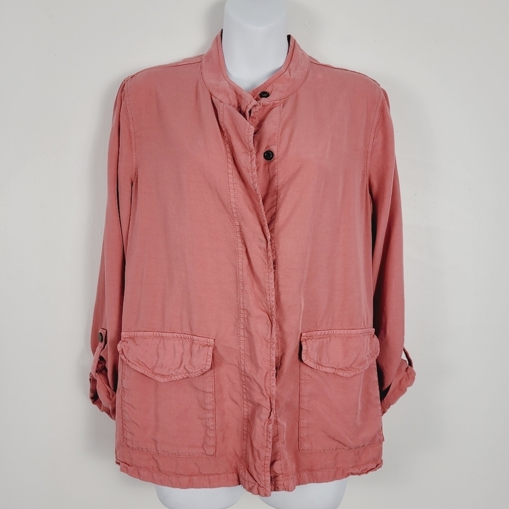 Sanctuary 100% Lyocell Snap Front Lightweight Jacket Size M